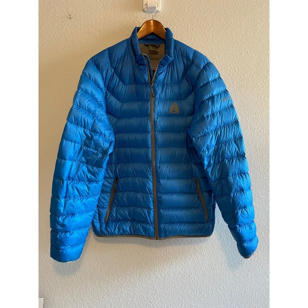 Eddie Bauer First Ascent Men Large Tall Blue 800 Fill Down Puffer Jacket EB800